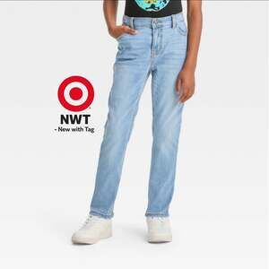 Kids, Size 4 Mid-Rise Ultimate Stretch Slim Jeans - Cat & Jack™ Light Wash